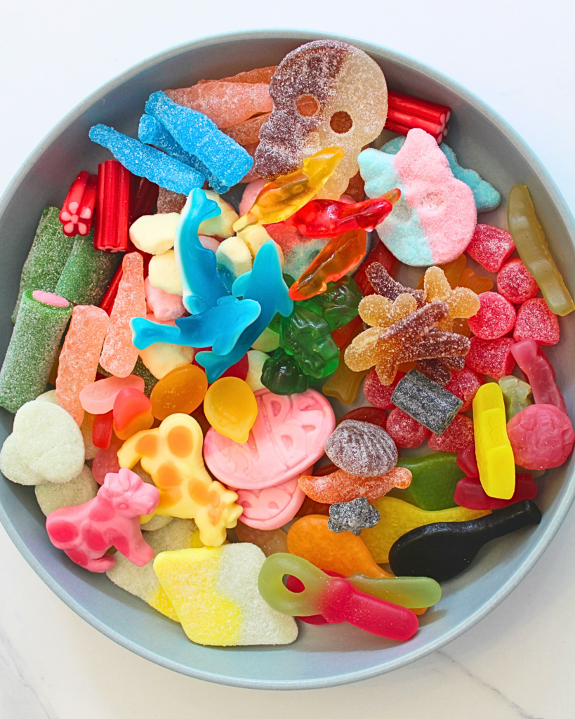 Plate of colorful candy